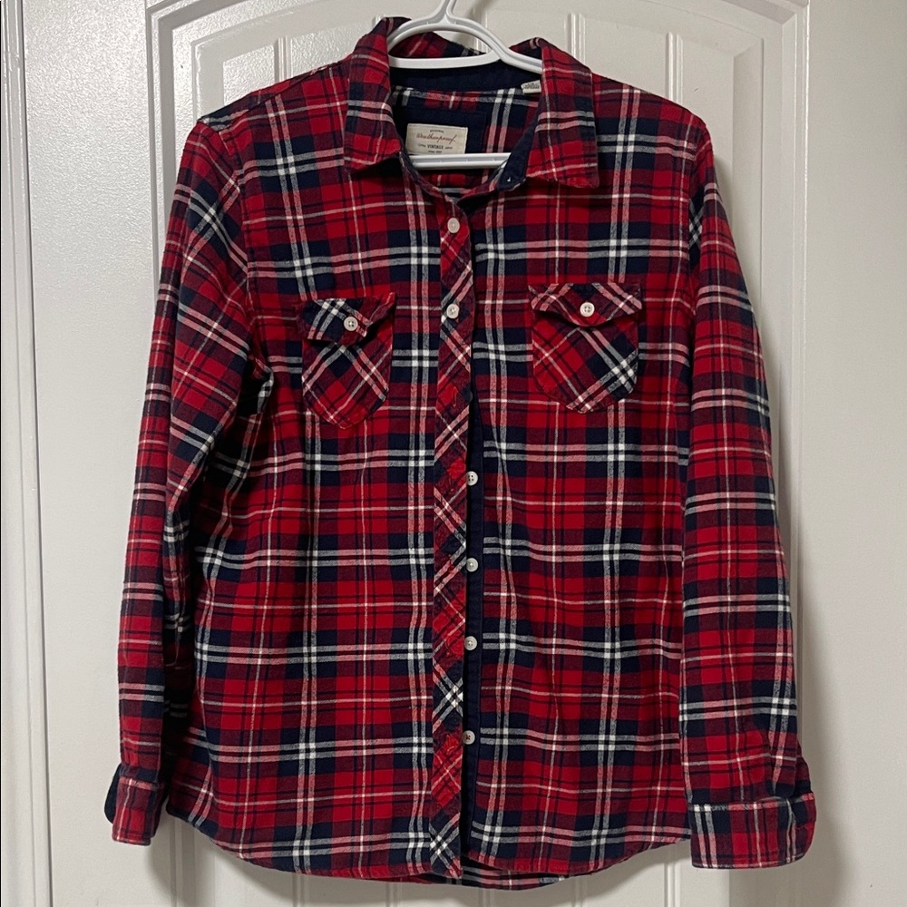 Weatherproof Red and Blue Plaid Shirt